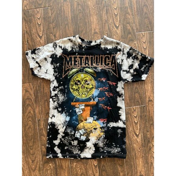 Other - MENS METALLICA SMALL BLACK TAN TIE DYE GRAPHIC SHORT SLEEVE SOFT LOGO T-SHIRT